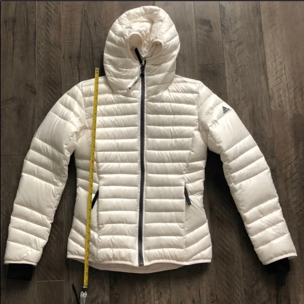 NWT Adidas White Down Puffer Jacket Small - Sample - Picture 3 of 15